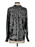 David Lerner 100% Polyester Metallic Silver Long Sleeve Blouse Size S - photo 2