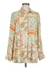 Rose + Olive 100% Polyester Paisley Green Long Sleeve Blouse Size M - photo 1