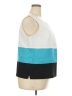 Perceptions 100% Polyester Color Block Teal Sleeveless Blouse Size 18W - photo 4
