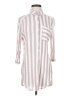Vixbe 100% Rayon Stripes Ivory 3/4 Sleeve Button-Down Shirt Size S - photo 1
