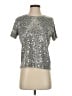 J.Crew 100% Cotton Metallic Silver Short Sleeve Top Size S - photo 1