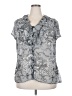 Worthington 100% Polyester Gray Short Sleeve Blouse Size 2X - photo 1