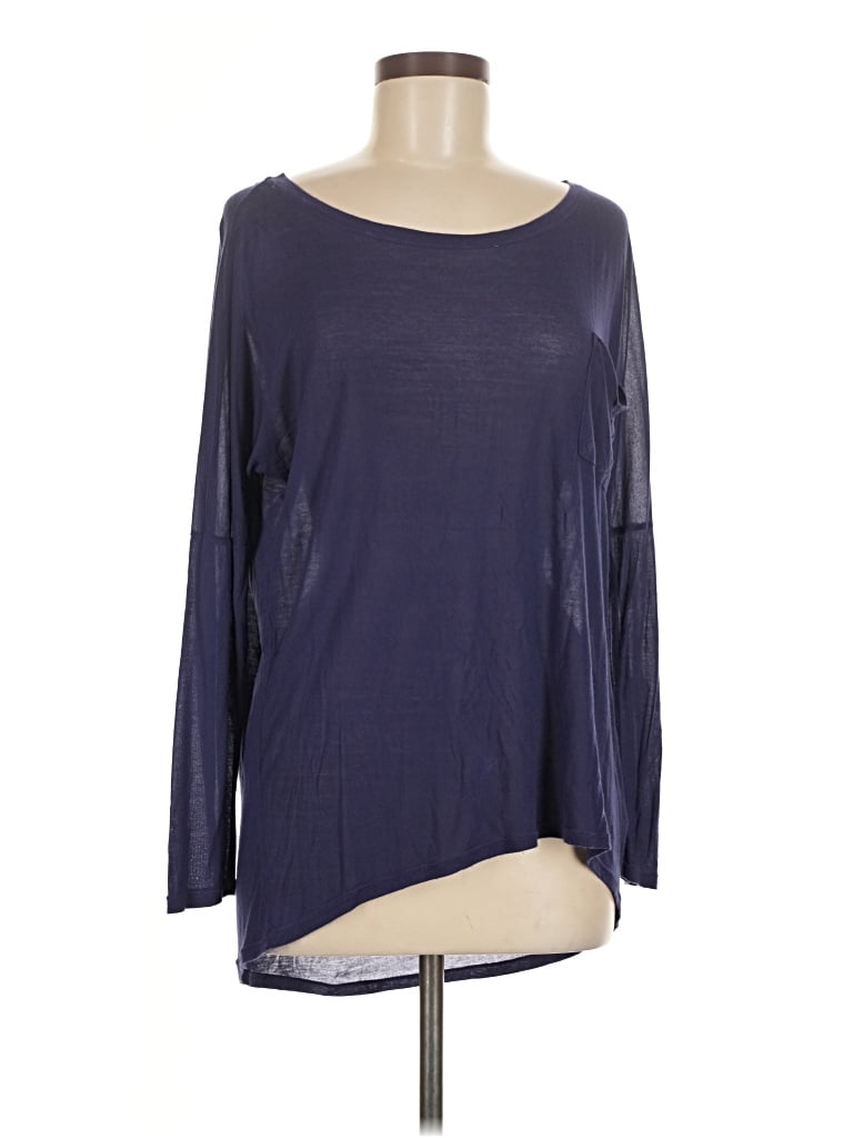 Pre-owned Lamade Long Sleeve Top Purple Boatneck Tops