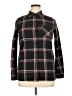 RVCA Plaid Black Long Sleeve Button-Down Shirt Size 10 - photo 1