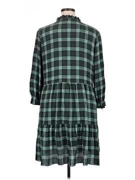 green emerald velvet dress Green Plaid Wool Swing Dress  Vintage Belted Midi Dress 5343 Green / XL