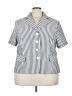 Sweet Stripes Silver Short Sleeve Blouse Size 24W - photo 1