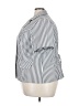 Sweet Stripes Silver Short Sleeve Blouse Size 24W - photo 5