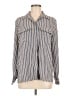 Alfred Dunner Stripes Gray Long Sleeve Button-Down Shirt Size 12 - photo 1