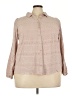 Torrid 100% Rayon Tan Long Sleeve Blouse Size 3X Plus (3) - photo 1