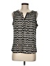 Calvin Klein Chevron-herringbone Black Sleeveless Blouse Size M - photo 1