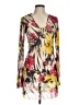 Be Creative Print Yellow Cocktail Dress Size M - photo 1