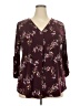 Beacon Burgundy 3/4 Sleeve Blouse Size XXL (estimated) - photo 1