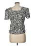 Kasper A.S.L. 100% Polyester Silver Short Sleeve Top Size 12 - photo 2