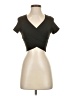 Shein Black Short Sleeve Top Size 4 - photo 1
