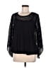 Alfani 100% Polyester Black 3/4 Sleeve Top Size M - photo 1
