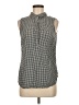 Calvin Klein Houndstooth Black Sleeveless Button-Down Shirt Size M - photo 1