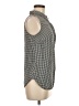 Calvin Klein Houndstooth Black Sleeveless Button-Down Shirt Size M - photo 4