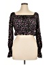 Shein 100% Polyester Black Long Sleeve Blouse Size XL - photo 1