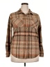 BeachLunchLounge Plaid Brown Tan Long Sleeve Blouse Size XXL - photo 1