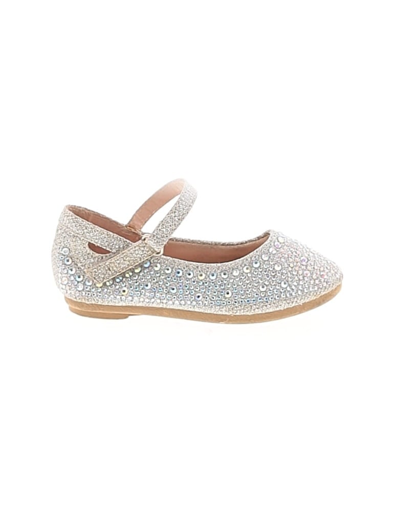Pre-owned Assorted Brands Kids' Flats In Silver