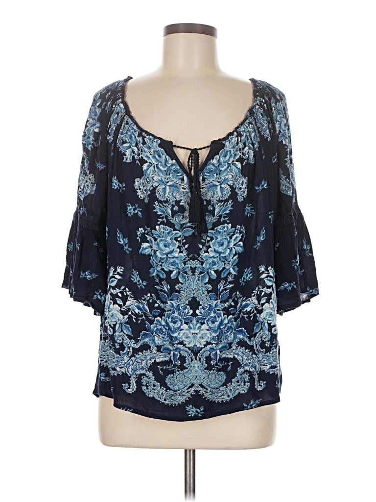 Pre-owned Bila 3/4 Sleeve Blouse In Blue