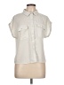 Japna 100% Polyester Solid Ivory Short Sleeve Blouse Size L - photo 1