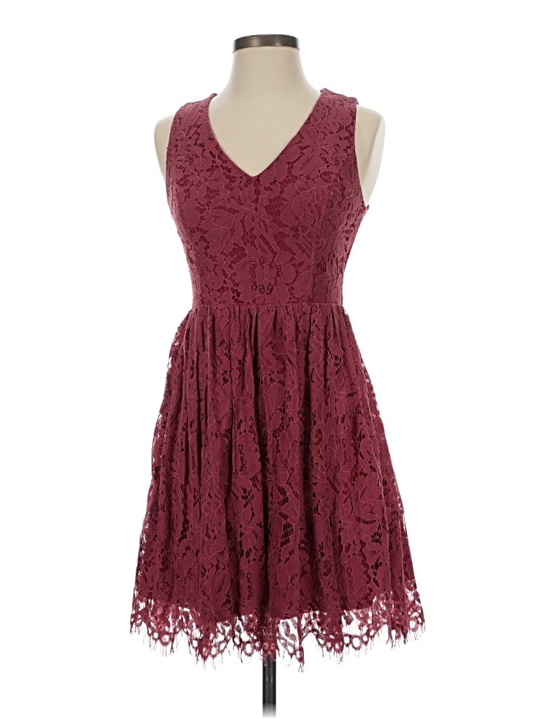 Altar'd State Cocktail Dress - Fit & Flare: Burgundy Dresses - Used - Size Small