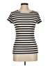 Unbranded Stripes Ivory Short Sleeve Turtleneck Size M - photo 1