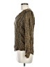 Hinge 100% Viscose Argyle Brown Long Sleeve Blouse Size M - photo 5