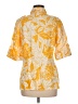 J. McLaughlin 100% Linen Tropical Yellow 3/4 Sleeve Button-Down Shirt Size 8 - photo 2