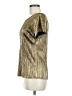 Elementz 100% Polyester Metallic Gold Short Sleeve Blouse Size M - photo 5
