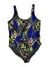 Athleta Print Blue One Piece Swimsuit Size L - photo 1
