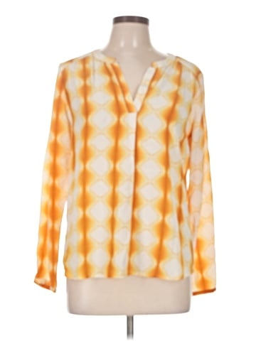 Ecru Long Sleeve Silk Top (view 1)