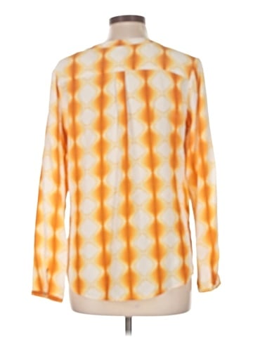 Ecru Long Sleeve Silk Top (view 2)