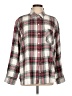 Aerie Plaid Silver Long Sleeve Button-Down Shirt Size L - photo 1