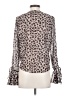 Superdown 100% Polyester Animal Print Silver Long Sleeve Blouse Size S - photo 2