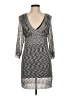 Laundry by Shelli Segal 100% Polyester Chevron-herringbone Gray Cocktail Dress Size M - photo 1