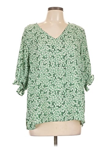 Well Worn 3/4 Sleeve Blouse (view 1)