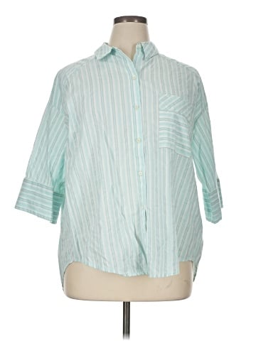 Foxcroft 3/4 Sleeve Button-Down Shirt (view 1)