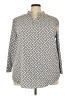Unbranded 100% Polyester Print Gray 3/4 Sleeve Blouse Size 4X - photo 1