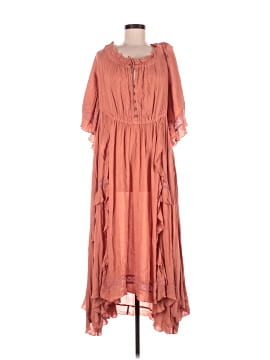 strapless open back dress Free People Terracotta/ Smoky Pink Maxi Dress with Exposed Midriff, Wa –  The Thrifty Hippy main image 1
