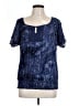 DressBarn Stars Blue Short Sleeve Blouse Size L - photo 1