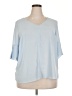 ELOQUII 100% Polyester Blue Short Sleeve Blouse Size 18 - photo 1