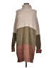 RACHEL Rachel Roy Color Block Tan Turtleneck Sweater Size L - photo 1