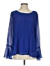 Cato 100% Polyester Blue Long Sleeve Blouse Size S - photo 1
