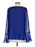 Cato 100% Polyester Blue Long Sleeve Blouse Size S - photo 2