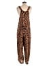 Assorted Brands 100% Polyester Animal Print Brown Tan Jumpsuit Size S - photo 2