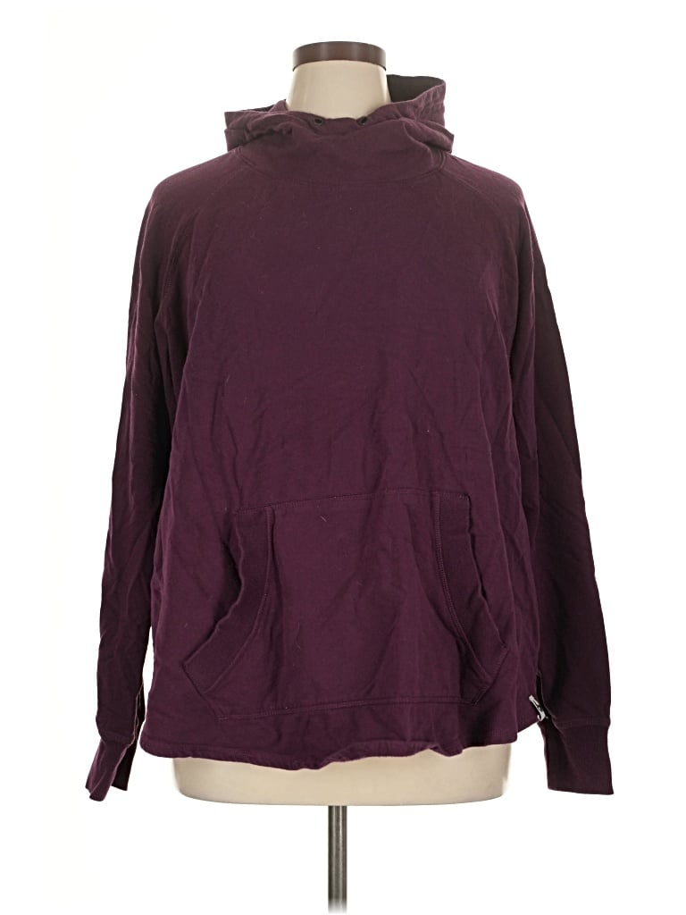 Pre-owned Active Pullover Hoodie In Burgundy