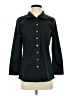 Carlisle Solid Black 3/4 Sleeve Button-Down Shirt Size 4 - photo 1