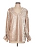 Vince Camuto Metallic Silver Long Sleeve Blouse Size L - photo 1